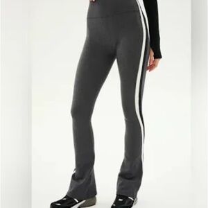 Splits59 Gray Leggings with White and Black Stripe